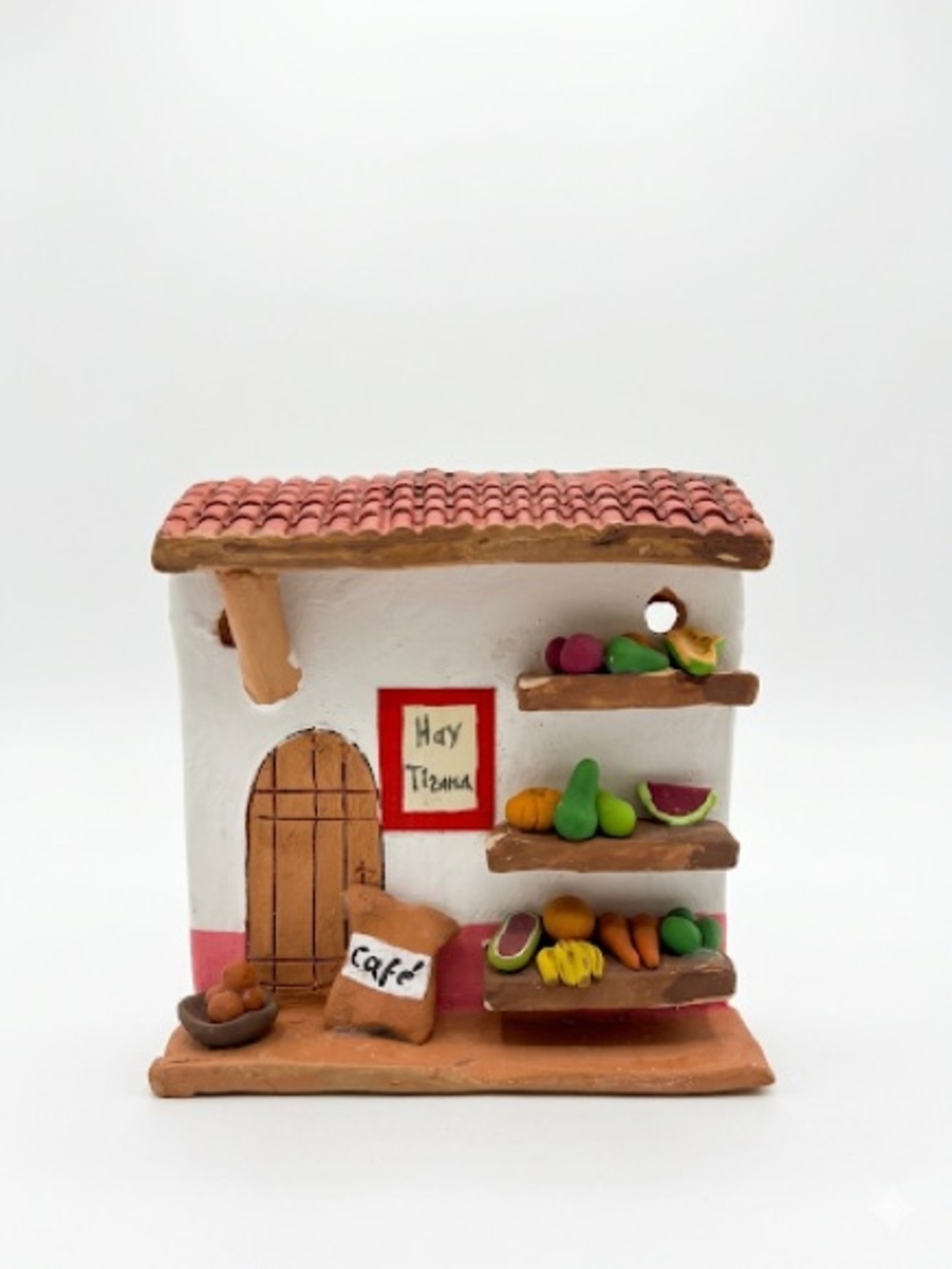 Handcrafted White & Terracotta Miniature Market Wall Decor